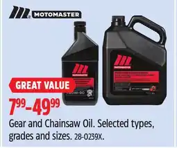 Canadian Tire Motomaster Gear and Chainsaw Oil offer