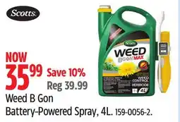 Canadian Tire Scotts Battery-Powered Spray offer