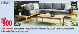 Canadian Tire Edenvale Sectional. Loveseat, corner sofa, sofa and coffee table offer
