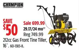 Canadian Tire Champion 212cc Gas Front Tine Tiller, 16˝ offer