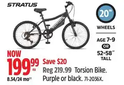 Canadian Tire Stratus Torsion Bike. Purple or black offer