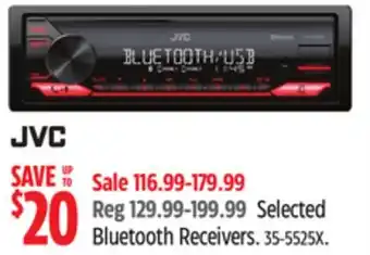 Canadian Tire JVC Selected Bluetooth Receivers offer