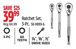 Canadian Tire Mastercraft Ratchet Set, 3-Pc offer