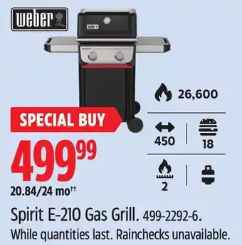 Canadian Tire Weber Spirit E-210 Gas Grill offer