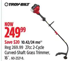 Canadian Tire Troy-Bilt 27cc 2-Cycle Curved-Shaft Grass Trimmer, 16˝ offer