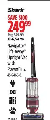 Canadian Tire Shark Navigator Lift-Away Upright Vacuum with PowerFins offer
