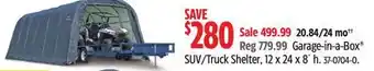 Canadian Tire Shelter Logic Garage-in-a-Box SUV/Truck Shelter, 12 x 24 x 8´ h offer