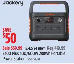 Canadian Tire Jackery E300 Plus 300/600W 288Wh Portable Power Station offer