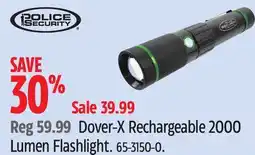 Canadian Tire Police Security Dover-X Rechargeable 2000 Lumen Flashlight offer