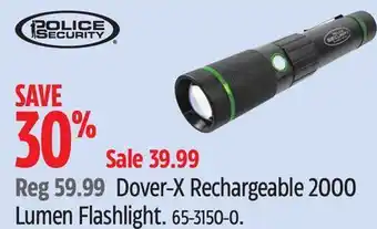 Canadian Tire Police Security Dover-X Rechargeable 2000 Lumen Flashlight offer