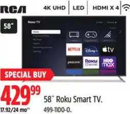 Canadian Tire RCA 58˝ Roku Smart TV offer