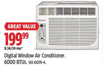 Canadian Tire NOMA Digital Window Air Conditioner. 6000 BTUs offer