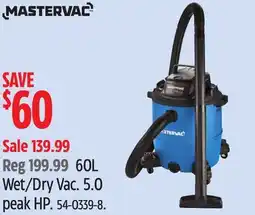 Canadian Tire Mastervac Wet/Dry Vac. 5.0 peak HP offer