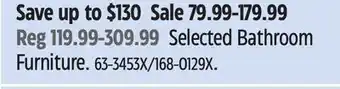 Canadian Tire FOR LIVING Selected Bathroom Furniture offer