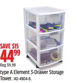 Canadian Tire type A Element 3-Drawer Storage Tower offer