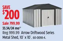 Canadian Tire Arrow Driftwood Series Metal Shed offer