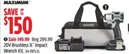 Canadian Tire MAXIMUM 20V Brushless 1⁄2˝ Impact Wrench Kit offer