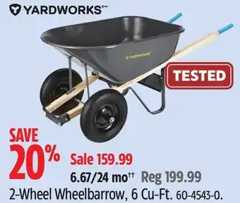 Canadian Tire Yardworks 2--Wheel Wheelbarrow, 6 Cu-Ft offer