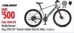 Canadian Tire Raleigh Transit Urban Electric Bike offer