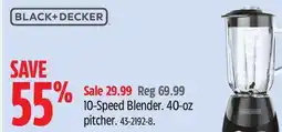 Canadian Tire BLACK+DECKER 10-Speed Blender pitcher offer