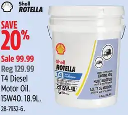 Canadian Tire Shell T4 Diesel Motor Oil offer
