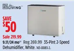 Canadian Tire For Living 35-Pint 2-Speed Dehumidifier offer