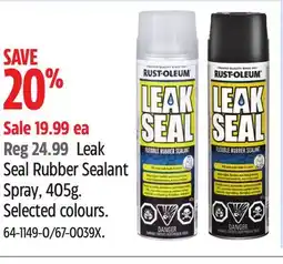 Canadian Tire Rust-Oleum Leak Seal Rubber Sealant Spray, 405g. Selected colours offer