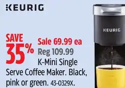 Canadian Tire K-Mini Single Serve Coffee Maker offer