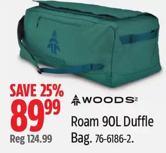 Canadian Tire Woods Roam 90L Duffle Bag offer