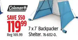 Canadian Tire Coleman 7 x 7´ Backpacker Shelter offer