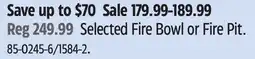 Canadian Tire CANVAS Selected Fire Bowl or Fire Pit offer