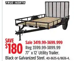 Canadian Tire True North 77˝ x 12´ Utility Trailer offer