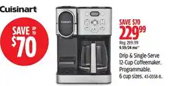 Canadian Tire Cuisinart Drip & Single-Serve 12-Cup Coffeemaker offer