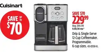 Canadian Tire Cuisinart Drip & Single-Serve 12-Cup Coffeemaker offer