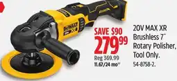 Canadian Tire DEWALT 20V MAX XR Brushless 7˝ Rotary Polisher offer