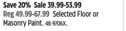Canadian Tire Armor Selected Floor or Masonry Paint offer