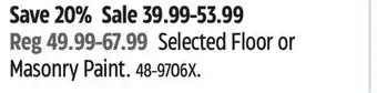 Canadian Tire Armor Selected Floor or Masonry Paint offer