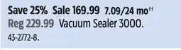 Canadian Tire Vacuum Sealer 3000 offer