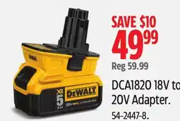 Canadian Tire Dewalt DCA1820 18V to 20V Adapter offer