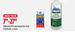 Canadian Tire HTH Selected HTH and Aquarius Pool Chemicals offer