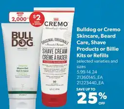 Real Canadian Superstore BULLDOG OR CREMO SKINCARE, BEARD CARE, SHAVE PRODUCTS OR BILLIE KITS OR REFILLS offer