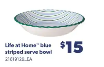 Real Canadian Superstore LIFE AT HOME BLUE STRIPED SERVE BOWL offer