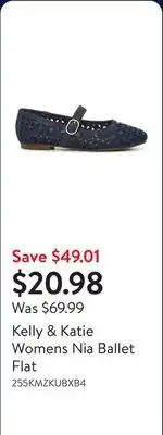 Walmart Kelly & Katie Womens Nia Ballet Flat offer
