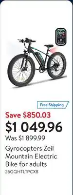 Walmart Gyrocopters Zeil Mountain Electric Bike for adults offer