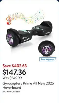 Walmart Gyrocopters Prime All New 2025 Hoverboard offer