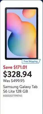 Walmart Samsung Galaxy Tab S6 Lite 128 GB offer