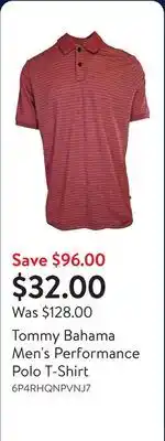 Walmart Tommy Bahama Men's Performance Polo T-Shirt offer