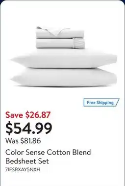 Walmart Color Sense Cotton Blend Bedsheet Set offer