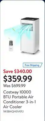 Walmart Costway 10000 BTU Portable Air Conditioner 3-in-1 Air Cooler offer