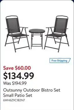 Walmart Outsunny Outdoor Bistro Set Small Patio Set offer